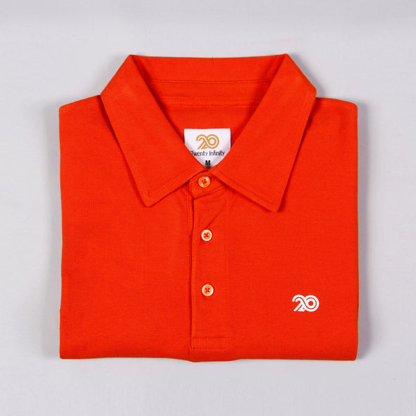 Men Sunrise Orange Organic Cotton Polo T-shirt