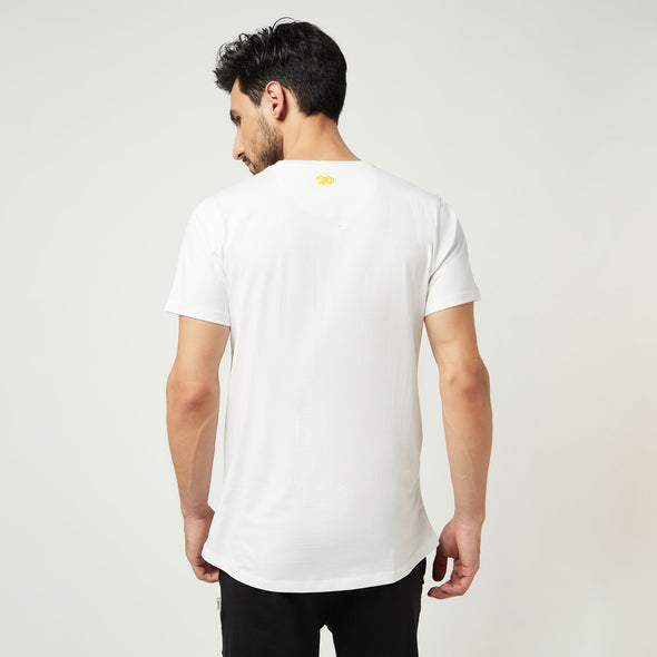 Solid Men Round Neck Cotton White T-Shirt