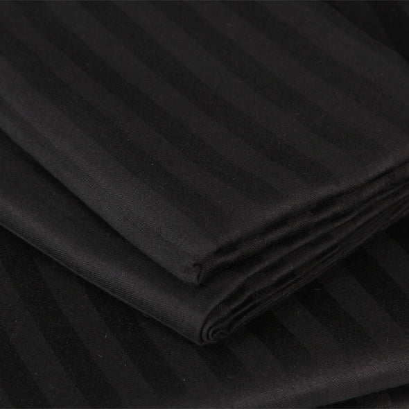 20Infinity 210 Thread Count Turkish Cotton & Satin Finish Luxury Solid Bedsheets with  Pillow covers- Black