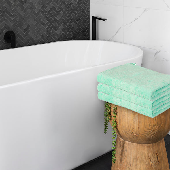 Coral Fleece Bath Towel Mint Green , 360 GSM