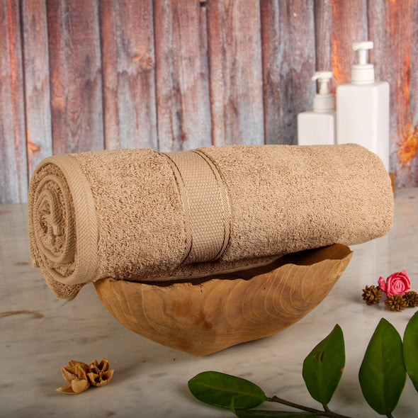 Zero Twist Yarn 100% Cotton Ultra Luxury 500 GSM Bath Towel- Beige