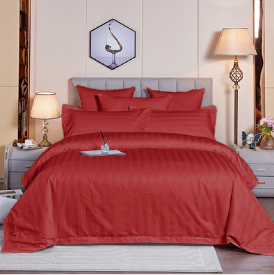 20Infinity 210 Thread Count Turkish Cotton & Satin Finish Luxury Solid Bedsheets with  Pillow covers- Maroon