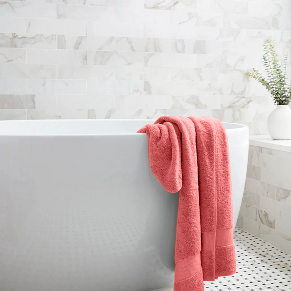 Zero Twist Yarn 100% Cotton Ultra Luxury 500 GSM Bath Towel- Baby Pink